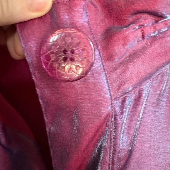 Ali Miles Shimmering Purple Button Down Shirt 3X - Picture 8 of 16